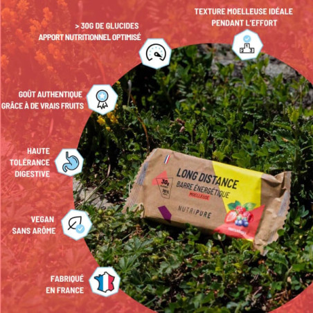 Nutrition sportive Nutripure Barre Nerg Tique Long Distance Fruit