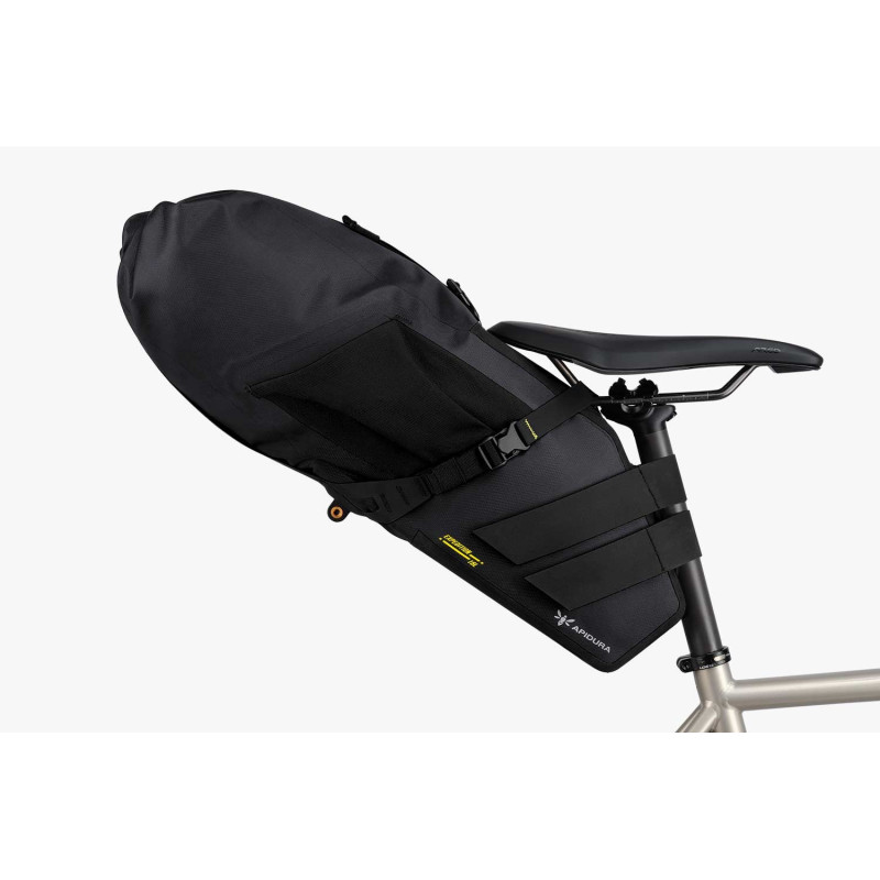 Sacoche de selle Apidura 16 L étanche, stable et idéale pour le bikepacking longue distance.