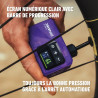 Mini pompe électrique vélo compacte, légère et précise, idéale pour route, gravel et VTT.