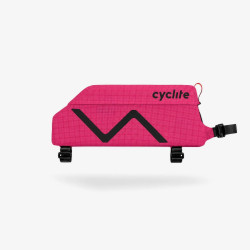 Sacoche top tube Cyclite 1,1 L Pink Rush, légère, pratique et disponible en édition limitée.