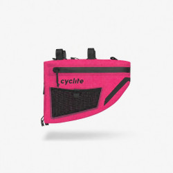 Sacoche de cintre Cyclite Pink Rush 4,9 L, légère, aérodynamique et résistante.